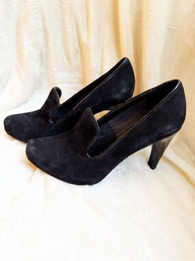 NWOT Easy Spirit Ant Gravity Black Suede High Heel Slip-On Pumps